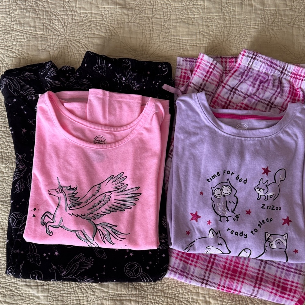 Kids Pajamas Set - Pink and Purple XL